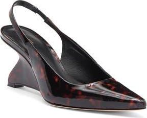 Reformation Westlyn Wedge Pump in Patent Tortoise at Nordstrom Rack, Size 7.5