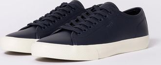 HUGO BOSS Mens BOSS Orange Aiden Tenn Mens Low Top Trainers in Grained Faux Leather - Dark Blue 402 - Navy - Size: 11