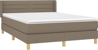 vidaXL Vidaxl - Cama Box Spring Con Colch&oacute;n Tela Gris Taupe 140x200 Cm