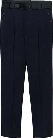 Prada Slim-fit Trousers, male, Blue, Size: M Wool Pants with Technical Details