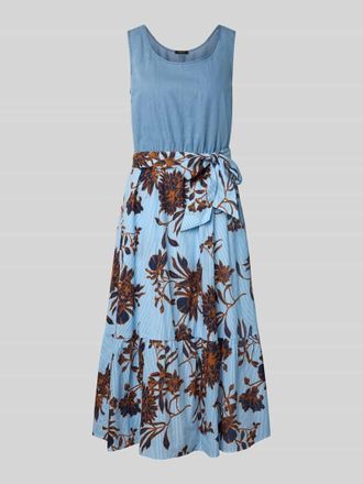 More & More More & More Midikleid mit Bindeg&uuml;rtel in Bleu, Gr&ouml;&szlig;e 38