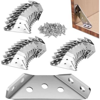 OEM Juego De 30 Soportes De Acero Inoxidable Para Sillas, Conectores De Madera Galvanizados, Reforzados, Soportes Angulares De Alta Resistencia Para Mader