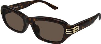 Balenciaga Rechthoekige Zonnebril - unisex - Zonnebrillen - Bruin - 55 MM - Nylon - Accessoires