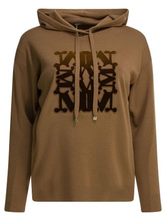 Max Mara Womens Virgin Wool Hooded Sweater - Tan - Size X-Small
