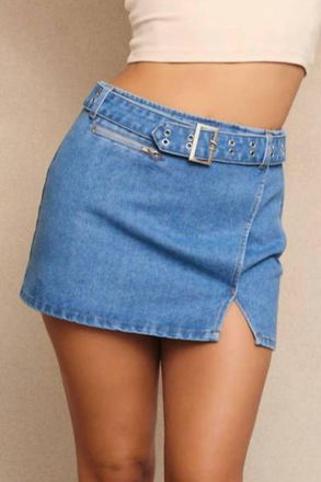 Le Lis Blanc Deux Aster Mini Skirt In Denim