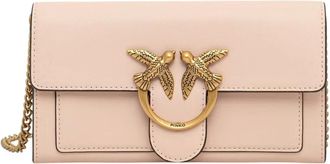 Pinko Love One Portemonnee - Dames - Schoudertassen - Beige - ONE Size - Leer - Tassen