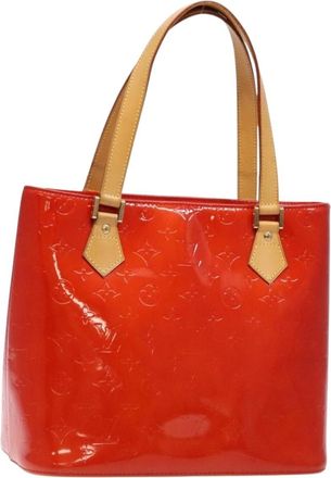 Louis Vuitton Houston Handbag Monogram Vernis Red Patent_Leather Bag (Pre-Owned)