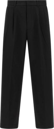 Dunst Double Pleated Wide Broeken - Heren - Nette broeken - Zwart - S - Broeken