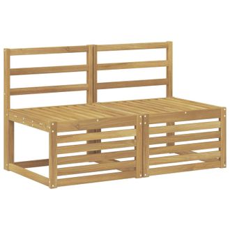 vidaXL 2 Pieza Sof&aacute; Intermedio De Exterior Madera De Acacia S&oacute;lida Vidaxl