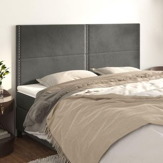 vidaXL Cabeceros 4 Unidades De Terciopelo Gris Oscuro 100x5x78/88 Cm Vidaxl