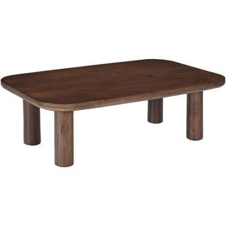 Moloo Mesa de centro l.120 cm de madera maciza oscura