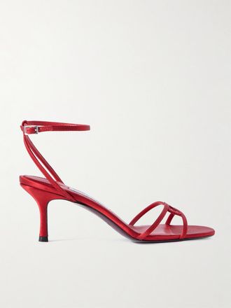 Jimmy Choo London Sandali In Raso Leo 65 - Rosso