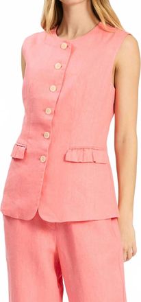 Tyler B&ouml;e Reid Linen Vest In Shell Pink