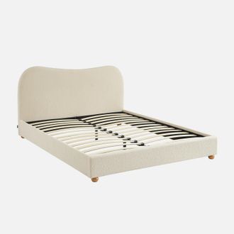 Sweeek Cama Con Somier Y Cabecero, Acabado Borreguito