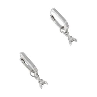 Patrizia Pepe Fly Detail Hoop Oorbellen - Dames - Oorbellen - Grijs - ONE Size - Accessoires