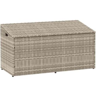 vidaXL Caja Almacenaje Jard&iacute;n Rat&aacute;n Sint&eacute;tico Gris Claro 110x50x58 Cm Vidaxl
