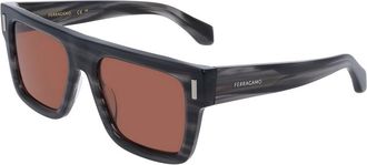 Ferragamo Brown Browline Mens Sunglasses SF2063SE 014 53
