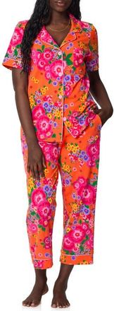 Bedhead Pajamas Print Stretch Organic Cotton Jersey Crop Pajamas in Ravello Blooms at Nordstrom, Size X-Small