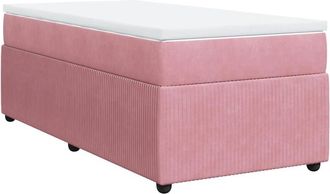 vidaXL Cama Box Spring Con Colch&oacute;n Terciopelo Rosa 90x190 Cm Vidaxl