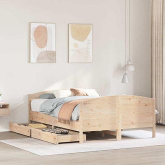 vidaXL Vidaxl - Estructura De Cama Sin Colch&oacute;n Madera Maciza De Pino 140x190 Cm