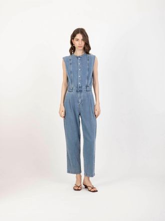 Suncoo Tia Denim Jumpsuit In Jeans Clair