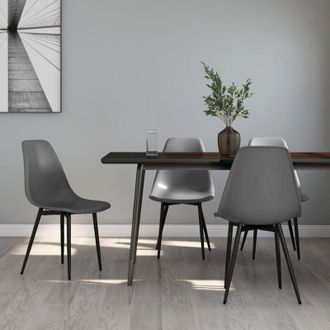 vidaXL Sedie da Pranzo 4 pz Grigie in pp - Vidaxl