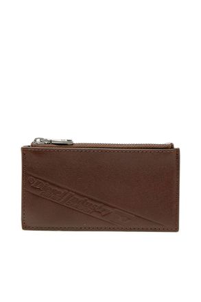 Diesel Leather card holder with zip closure - Card cases - Man - Brown