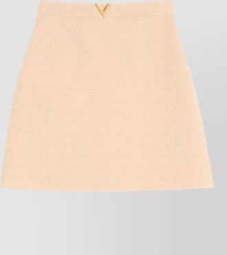 Valentino vlogo signature wool skirt textured v detail