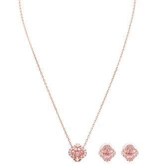 Swarovski Rose Gold-Tone Plated Sparkling Dance Earring And Necklace Set