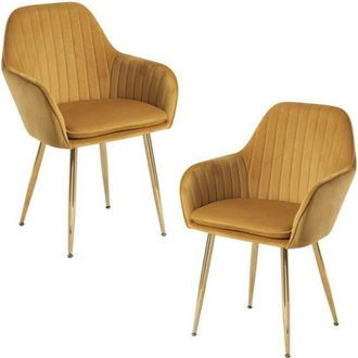 Regalos Miguel Packs Sillas Comedor - Pack 2 Sillas Chic Golden - Mostaza