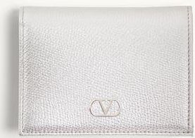Valentino Garavani Portafoglio VLogo Signature In Vitello Granato Laminato Donna SILVER UNI