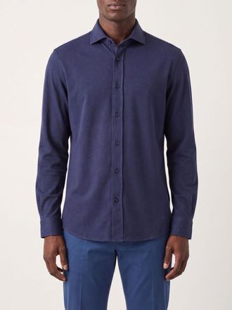 Brunello Cucinelli Camicia in cotone con collo francese e maniche lunghe