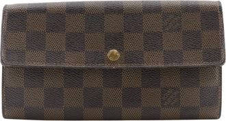 Louis Vuitton Brown Damier Canvas Long Wallet (Tri-Fold) (Pre-Owned)