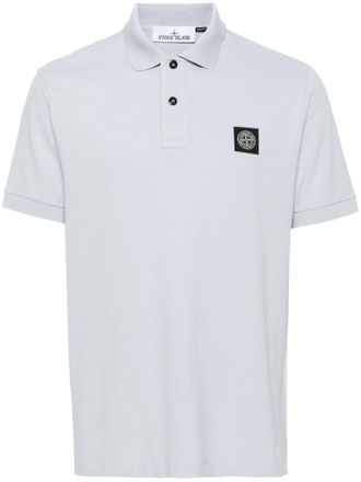Stone Island piqu&eacute; cotton polo shirt - Blue