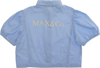 Max & Co. Girls Shirt Light Blue Cotton Blouses And