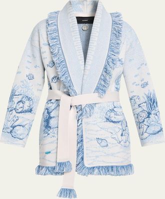 Alanui Deep In The Ocean Fringed Wrap Cardigan
