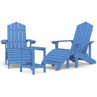 vidaXL Jardim Adirondack Sillas Con Soporte De Pies/ Cyan De Mesa