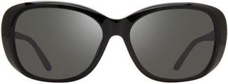 Revo 63mm Oval Polarized Sunglasses in Black at Nordstrom