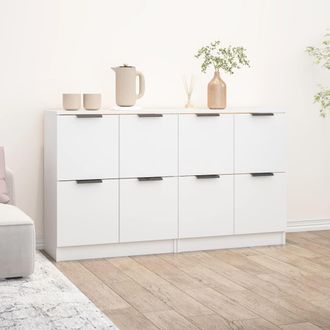 Berkfield Home Sideboards 2 pcs White 60x30x70 cm Engineered Wood | Size: 60 x 30 x 70 cm