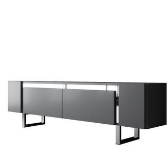 Asir Group LLC Mueble Tv, Mesa Tv, Mueble Bajo. Stand Antracita Plata