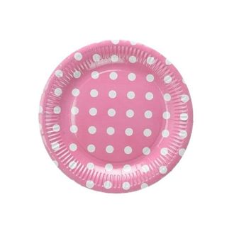Trade Shop Trade Shop - Set De 48 Piezas Papel De Papel 23 Cm Pink Polka Dot Boda Bauchismo Baquitismo D&iacute;as De Fiesta