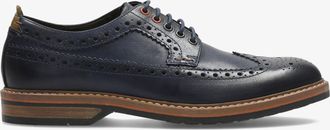 Clarks Mens Pitney Limit Blue Leather Shoes - Size UK 6