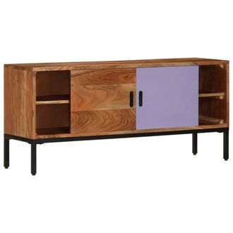Berkfield Home TV Cabinet Honey Brown & Grey 110x30x50 cm Solid Wood Acacia | Size: 110 x 30 x 50 cm