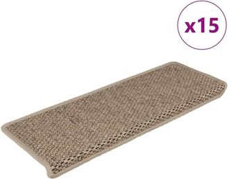 vidaXL Alfombrilla Autoadhesiva Escalera Sisal 15 Uds Arena 65x21x4 Cm Vidaxl