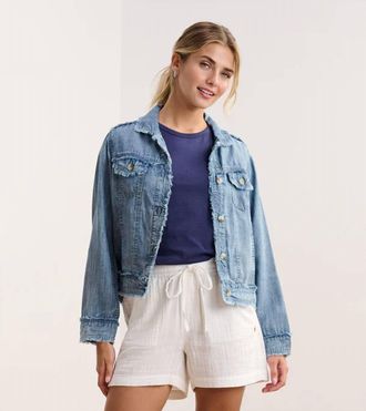 Hatley Tencel Jacket In Blue Acid Rinse