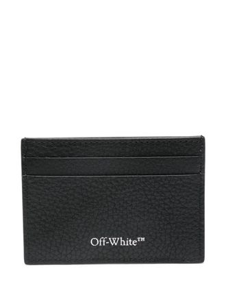 Off-white Diag-stripe leather cardholder - Black