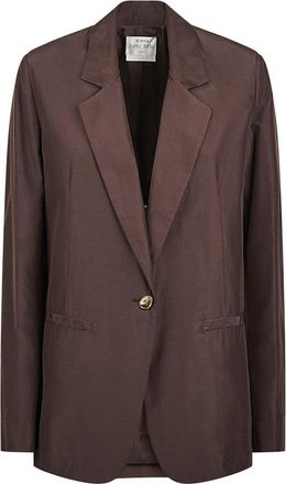 Forte_Forte Chic Taffetas Boxy Jacket - Dames - Blazers - Bruin - S - Jassen