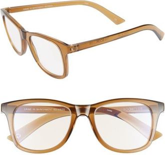 The Book Club Grime in Banishment 52mm Blue Light Blocking Reading Glasses in Cola at Nordstrom, Size +1.00