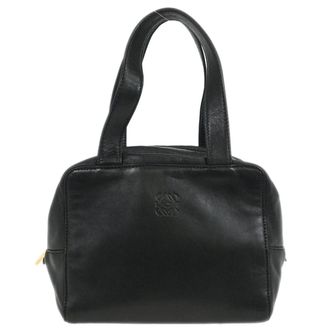 Loewe Anagram Leather Black Leather Handbag (Pre-Owned)