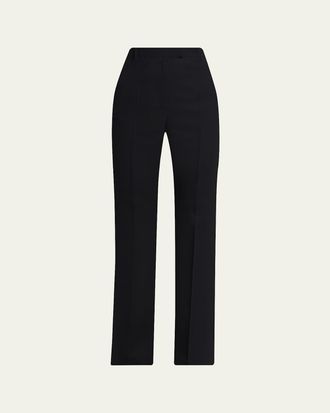 Alexander McQueen High-Rise Straight-Leg Wool Trousers